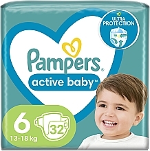 Духи, Парфюмерия, косметика Подгузники Active Baby 6 (13-18 кг), 32 шт. - Pampers