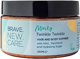 Духи, Парфюмерия, косметика Успокаивающий гель для кожи и волос - Brave New Hair Minty Twinkle Body Shimmer 