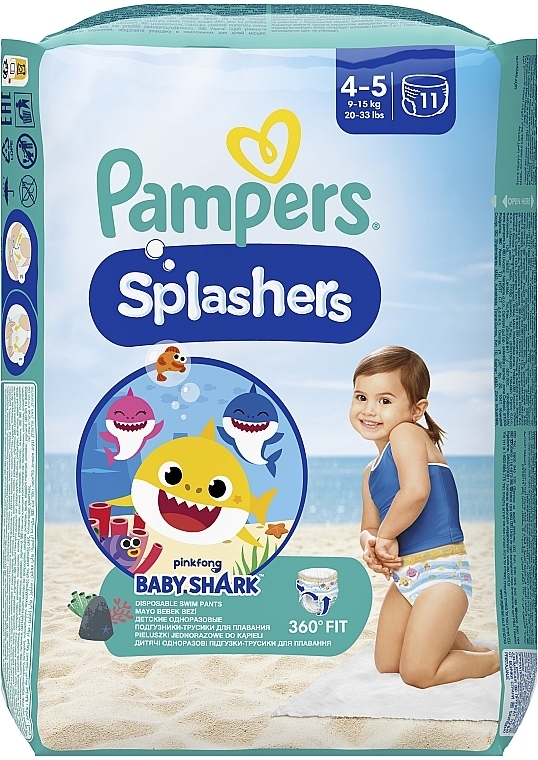 Трусики для плавания Splashers Размер 4-5 (9-15 кг), 11 шт - Pampers — фото N2