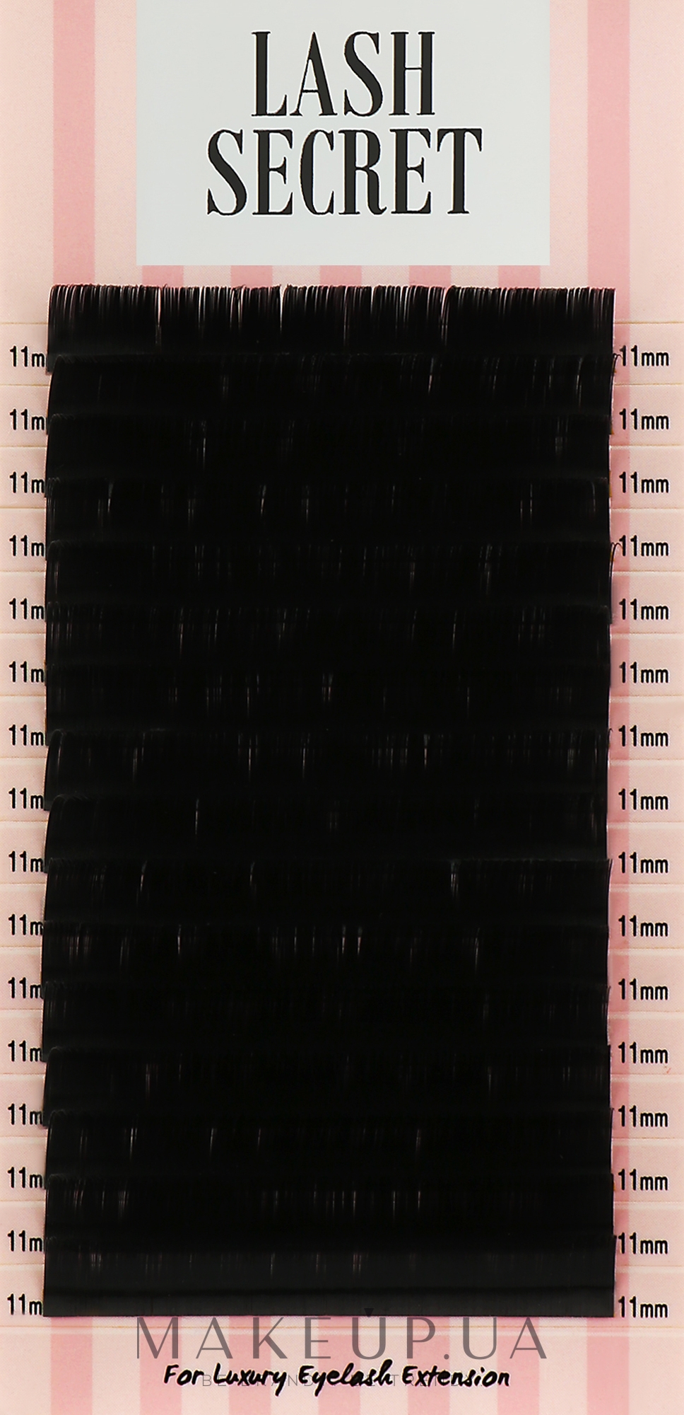 Накладные ресницы, черные, 16 линий (один размер, 0.1, D, 11) - Lash Secret — фото 1уп