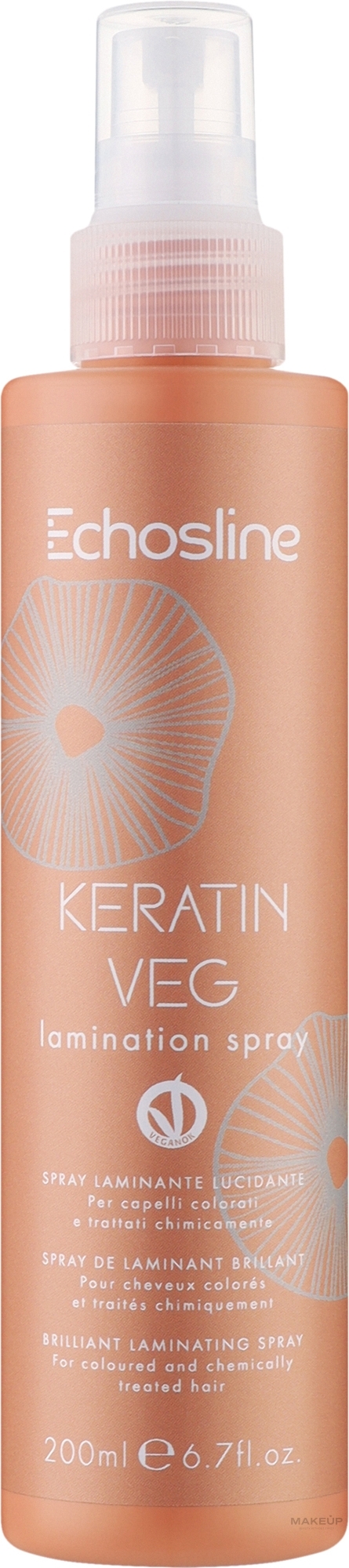 Спрей для ламинирования волос - Echosline Keratin Veg Lamination Spray — фото 200ml