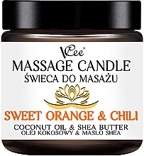 Парфумерія, косметика Масажна свічка "Апельсин і чілі" - VCee Massage Candle Sweet Orange & Chili Coconut Oil & Shea Butter