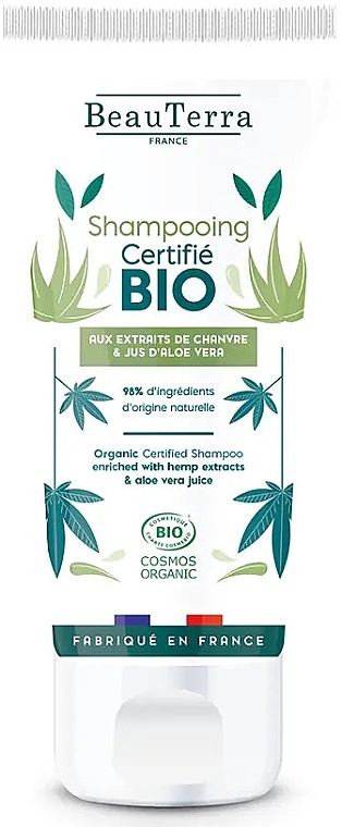 Шампунь з коноплями та алое вера - BeauTerra BIO Hemp Extract & Aloe Vera Juice Organic Shampoo — фото N1