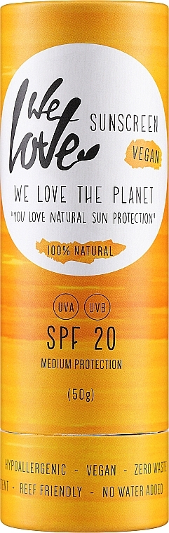 Натуральний сонцезахисний стік - We Love The Planet Natural Sunscreen Stick SPF 20 — фото N1