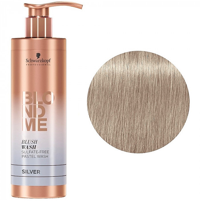 Безсульфатный увлажняющий шампунь серебряный - Schwarzkopf Professional Blond Me Blush Wash Silver — фото N2