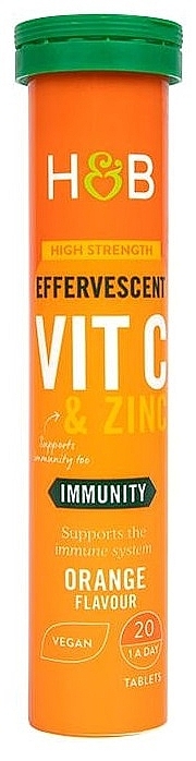Харчова добавка "Вітамін С і цинк, шипучий апельсин" - Holland & Barrett Vitamin C & Zinc Fizz Orange — фото N2