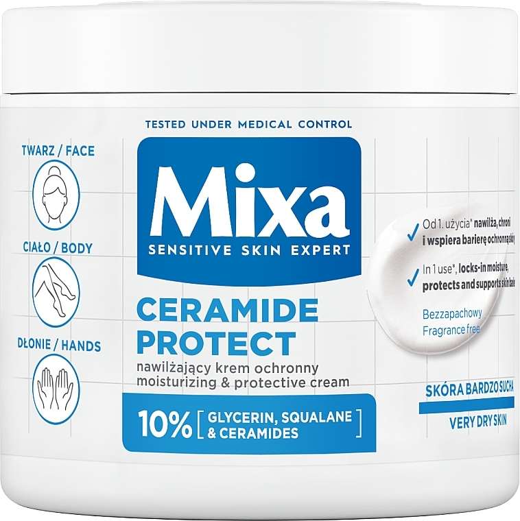 Увлажняющий крем для тела - Mixa Ceramide Protect Moisturizing & Protective Cream — фото N1