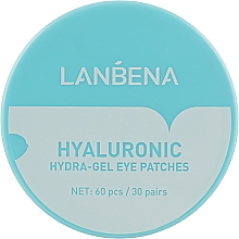 Патчі для очей з гіалуроновою кислотою - Lanbena Hyaluronic Hydra-gel Eye Patches — фото N2
