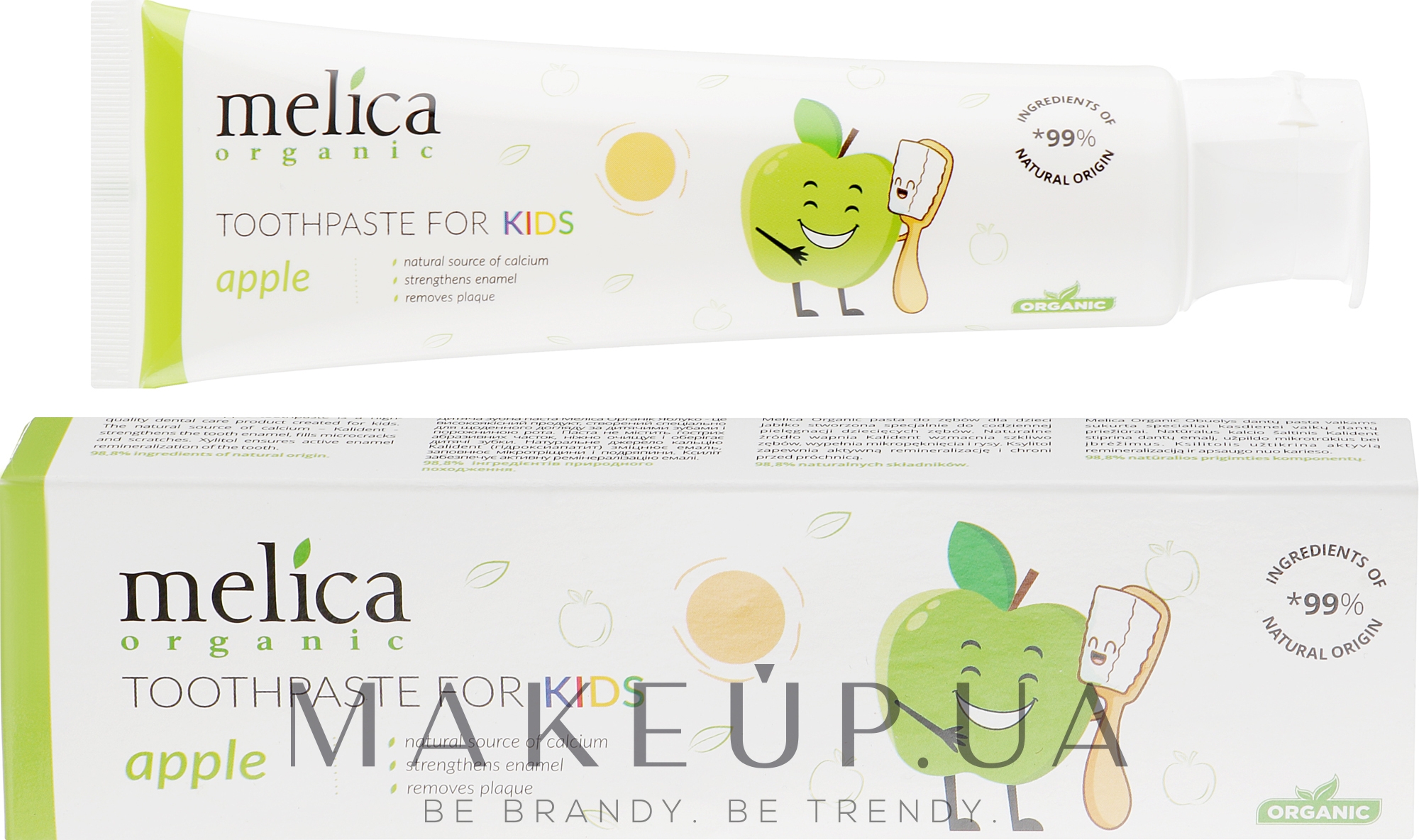 Дитяча зубна паста "Яблуко" - Melica Organic Toothpaste For Kids Apple — фото 100ml