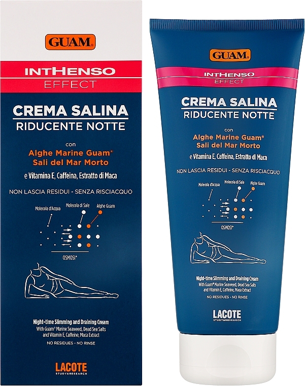 Ночной крем для улучшения силуэта тела - Guam Inthenso Saline Night Cream With Seaweed Salts Of The Dead Sea — фото N2