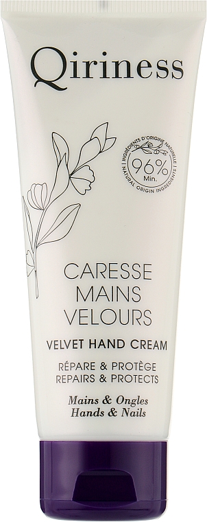 Ультравідновлювальний крем для рук і нігтів, натуральна формула - Qiriness Velvet Hand Cream — фото N1