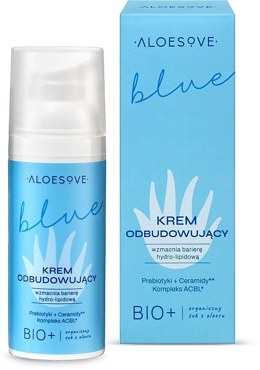 Регенерирующий крем для лица с пребиотиками - Aloesove Blue Face Cream — фото N3