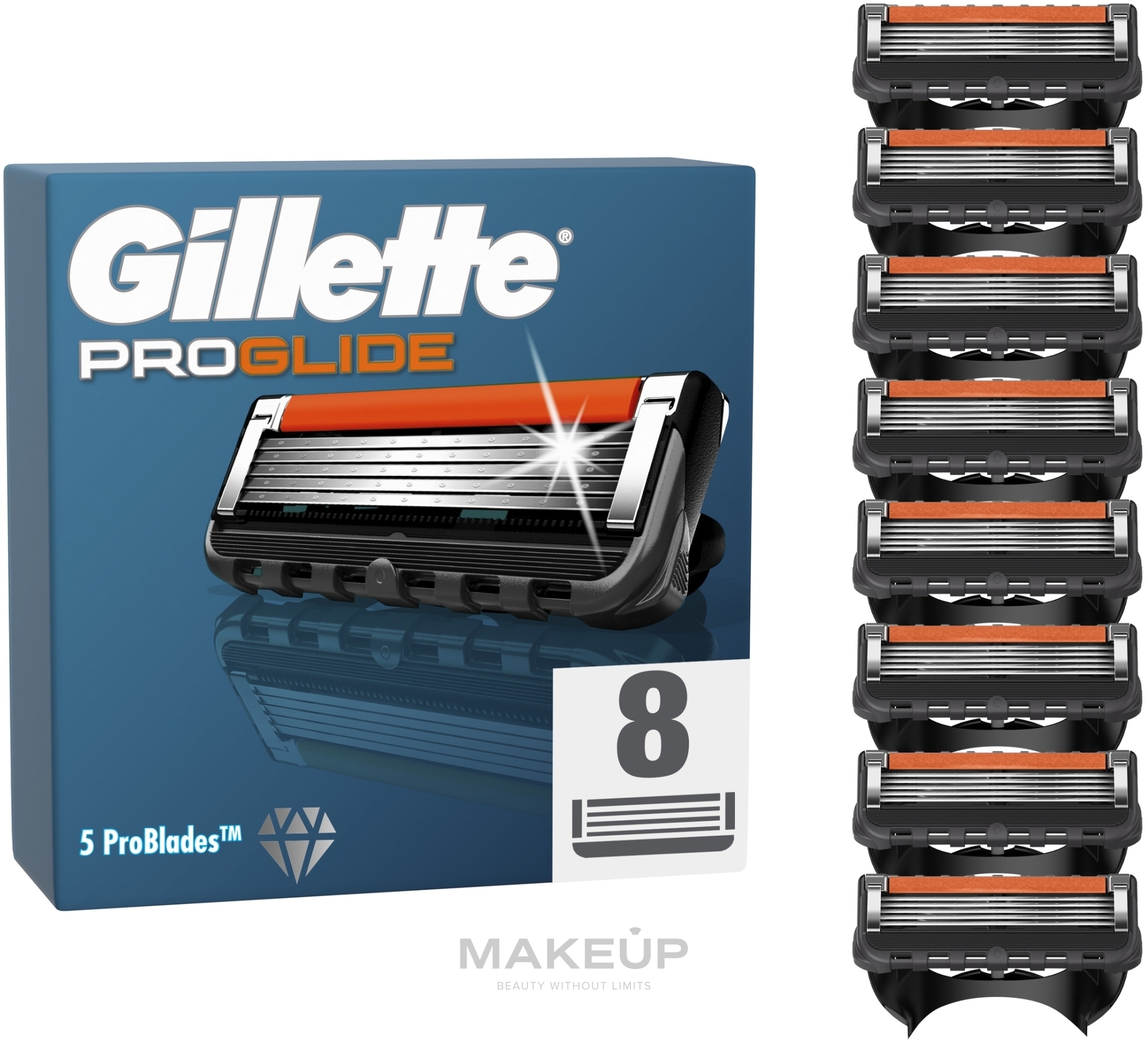 Сменные кассеты для бритья, 8 шт. - Gillette Fusion5 ProGlide — фото 8шт