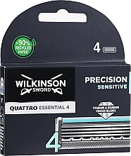 Парфумерія, косметика Змінні леза, 4 шт. - Wilkinson Quattro Titanium Sensitive