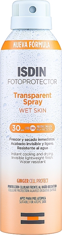 Спрей сонцезахисний - Isdin Fotoprotector Transparent Spray Wet Skin SPF 30+ — фото N1