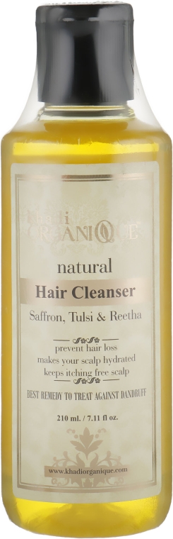 Натуральный шампунь из индийских трав "Шафран, Туласи и Ритха" - Khadi Organique Saffron, Tulsi & Reetha Hair Cleanser
