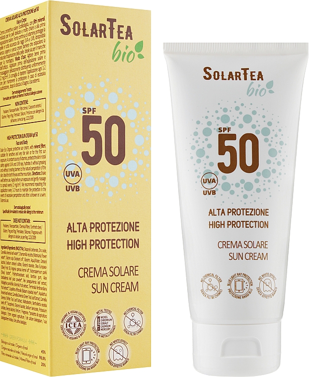 Крем сонцезахисний з високим рівнем захисту для обличчя й тіла - Bema Cosmetici Solar Tea Bio Sun Cream SPF 50 — фото N2