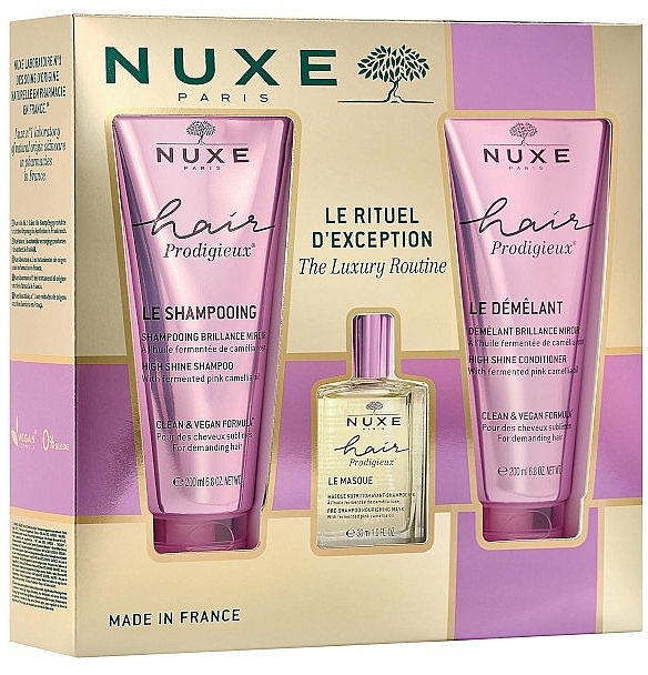 Набір - Nuxe Hair Prodigieux The Luxury Routine (shm/200ml + h/cond/200ml + h/mask/30ml) — фото N1