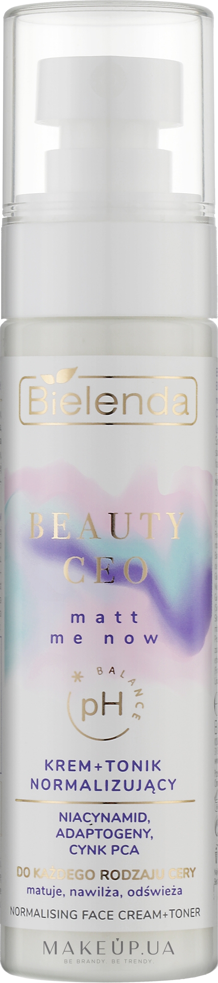 Крем-тонік для обличчя, нормалізувальний - Bielenda Beauty CEO Matt Me Now — фото 75ml