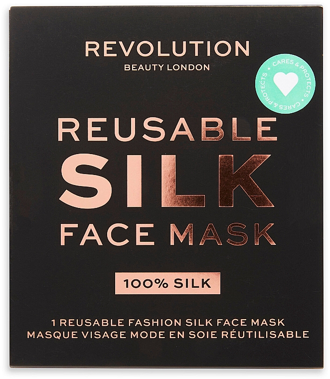 Шелковая защитная маска для лица, черная - Makeup Revolution Re-useable Fashion Silk Face Coverings Black — фото N2