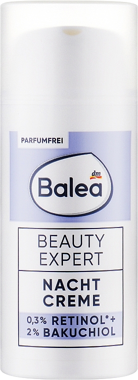 Ночной крем для лица с 0,3% ретинолом и 2% бакучиолом - Balea Beauty Expert — фото N1