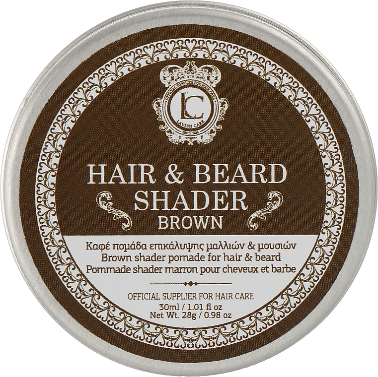 Коричнева помада для камуфляжу бороди й волосся - Lavish Care Brown Beard And Hair Shader Pomade — фото N1