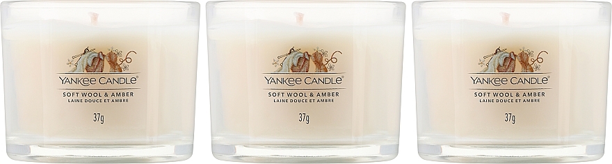 Набір - Yankee Candle Soft Wool & Amber (candle/3x37g) — фото N2