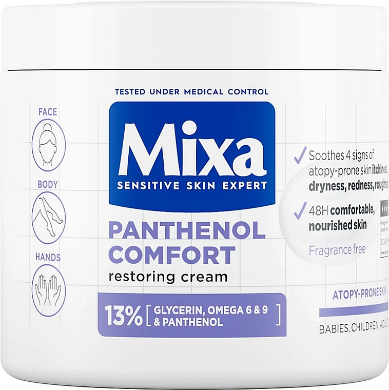 Крем для обличчя, тіла і рук - Mixa Panthenol Comfort Restoring Cream — фото N1