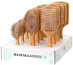 Парфумерія, косметика Набір щіток для волосся, 12 шт. - Olivia Garden Bamboo Touch Massage Display