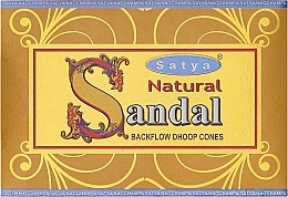 Стелющиеся дымные благовония конусы "Сандал" - Satya Natural Sandal Backflow Dhoop Cones — фото N1