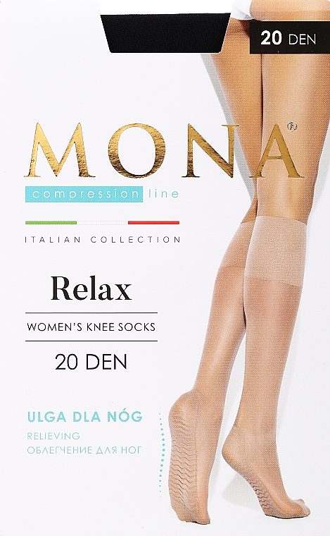 Гольфы женские "Relax" 20 den, nero - Mona — фото N1