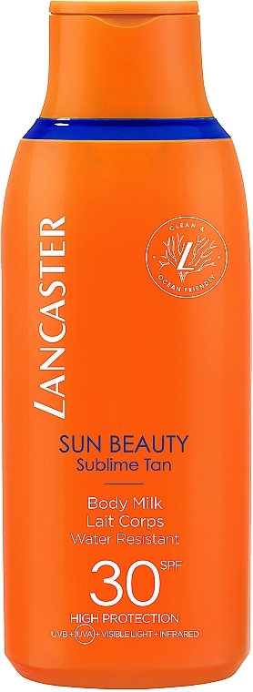 Водостійке сонцезахисне молочко для тіла - Lancaster Sun Beauty Sublime Tan Body Milk SPF30