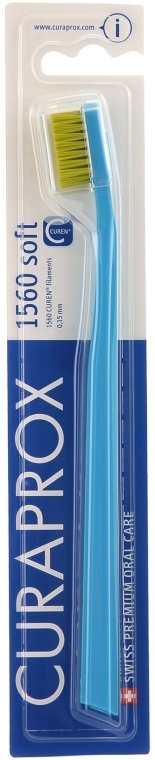 Зубна щітка CS 1560 Soft, D 0,15 мм, блакитна, салатова щетина