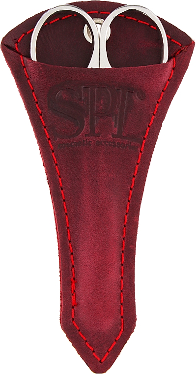Ножницы маникюрные прямые, SPLH 03, бордовый чехол - SPL — фото N2