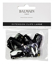 Клипсы большие для наращивания волос, черные, 10 шт - Balmain Paris Hair Couture Extension Clips Large Black — фото N1