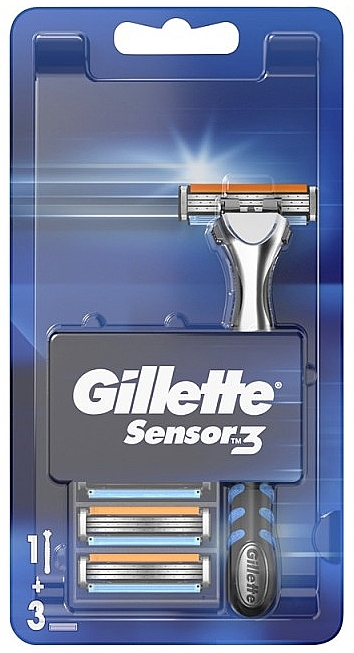 Бритва с 3 сменными кассетами - Gillette Sensor 3 — фото N1