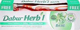 Духи, Парфюмерия, косметика Набор "Basil", оранжевая - Dabur Herb`l (toothbrush/1шт + toothpaste/150g)