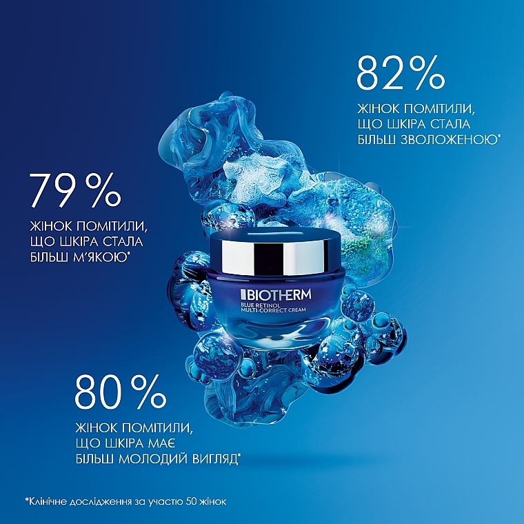 Антивозрастной мульти-корректирующий крем с эффектом восстановления для всех типов кожи лица с про-ретинолом и экстрактом водорослей - Biotherm Blue Therapy Pro-Retinol — фото N4