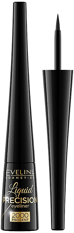 Водостійка підводка для очей - Eveline Cosmetics Liquid Precision Eyeliner 2000 Procent Waterproof — фото N2