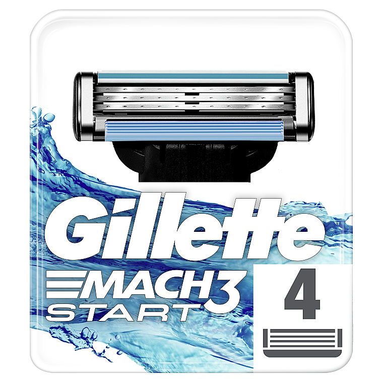 Сменные кассеты для бритья, 4 шт. - Gillette Mach3 Start — фото N1