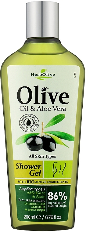 Гель для душа с алоэ вера - Madis HerbOlive Oil & Aloe Vera Shower Gel — фото N1