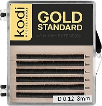 Парфумерія, косметика УЦІНКА Накладні вії Gold Standart D 0.12 (6 рядів: 8 мм) - Kodi Professional *