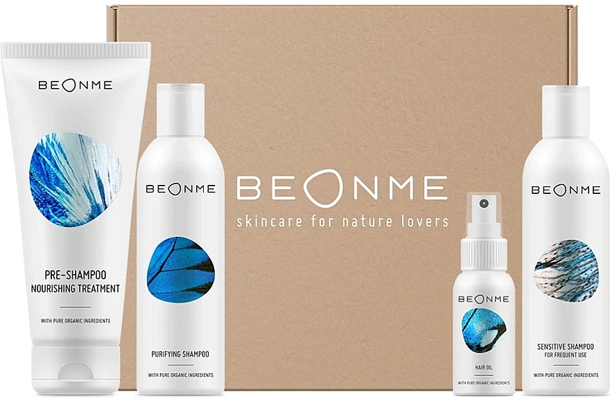 Набор - BeOnMe Hair Care Routine Set (pre/shm/200ml + shm/200mlx2 + h/oil/50ml) — фото N1