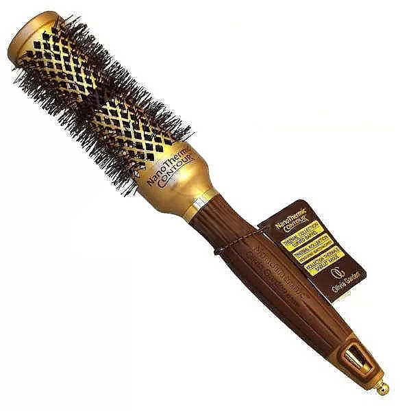 Термобрашинг для волосся, 35 мм - Olivia Garden Expert Blowout Curl Wavy Bristles Gold & Brown — фото N1