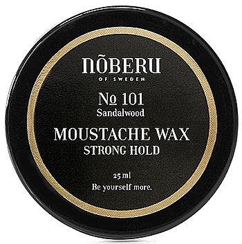 Віск для вусів, сильної фіксації - Noberu Of Sweden №101 Sandalwood  Moustache Wax Strong Hold — фото N1