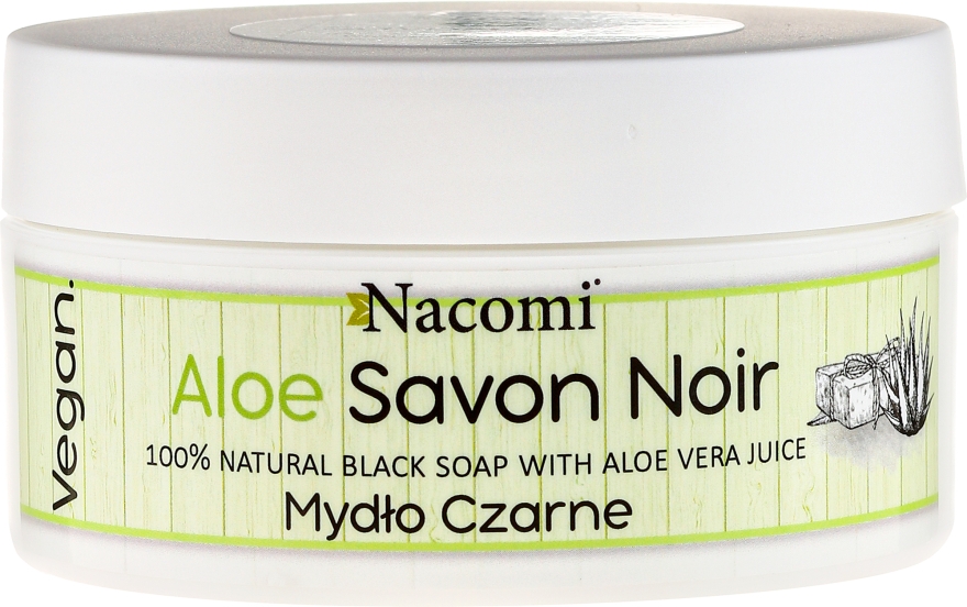 Черное мыло с соком алоэ вера - Nacomi Savon Noir Natural Black Soap with Aloe Vera Juice — фото N1