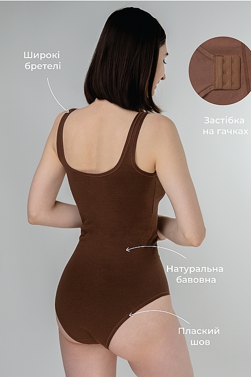 Боди для женщин "Дейлики", коричневый - brabrabra — фото N4