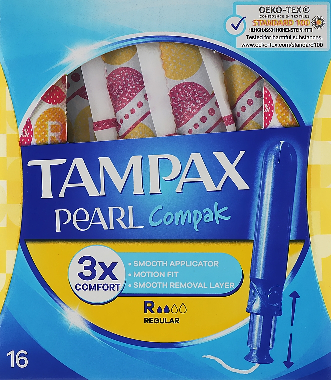 Тампони з аплікатором, 16шт - Tampax Pearl Compak Regular — фото N1