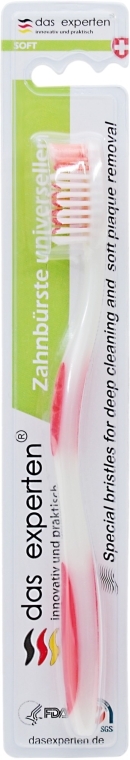 Зубна щітка з м'якою щетиною для глибокого очищення та видплення карієсу, червона - Das Experten Toothbrush — фото N1