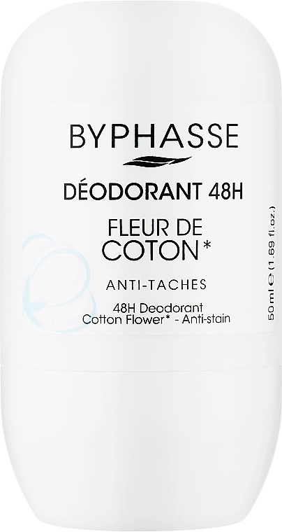 Роликовый дезодорант с хлопком - Byphasse 48H Cotton Flower Deodorant